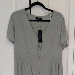 NWT Lulu's Completely in Love Dress in Sage Green